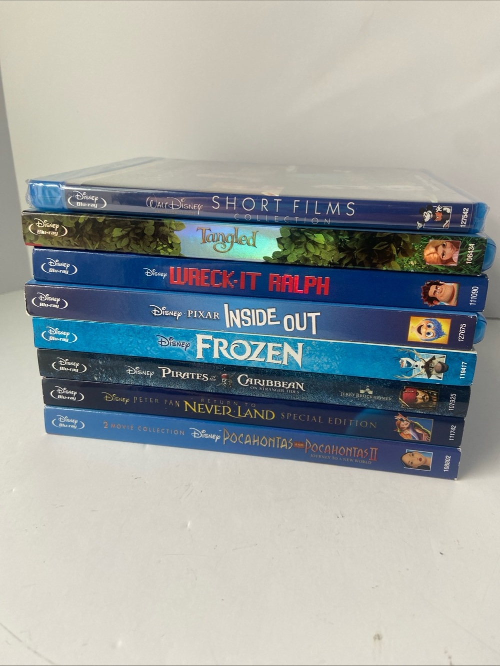Disney Family Blu-Ray Bundle - Frozen Tangled Inside Out Short Films Pocahontas